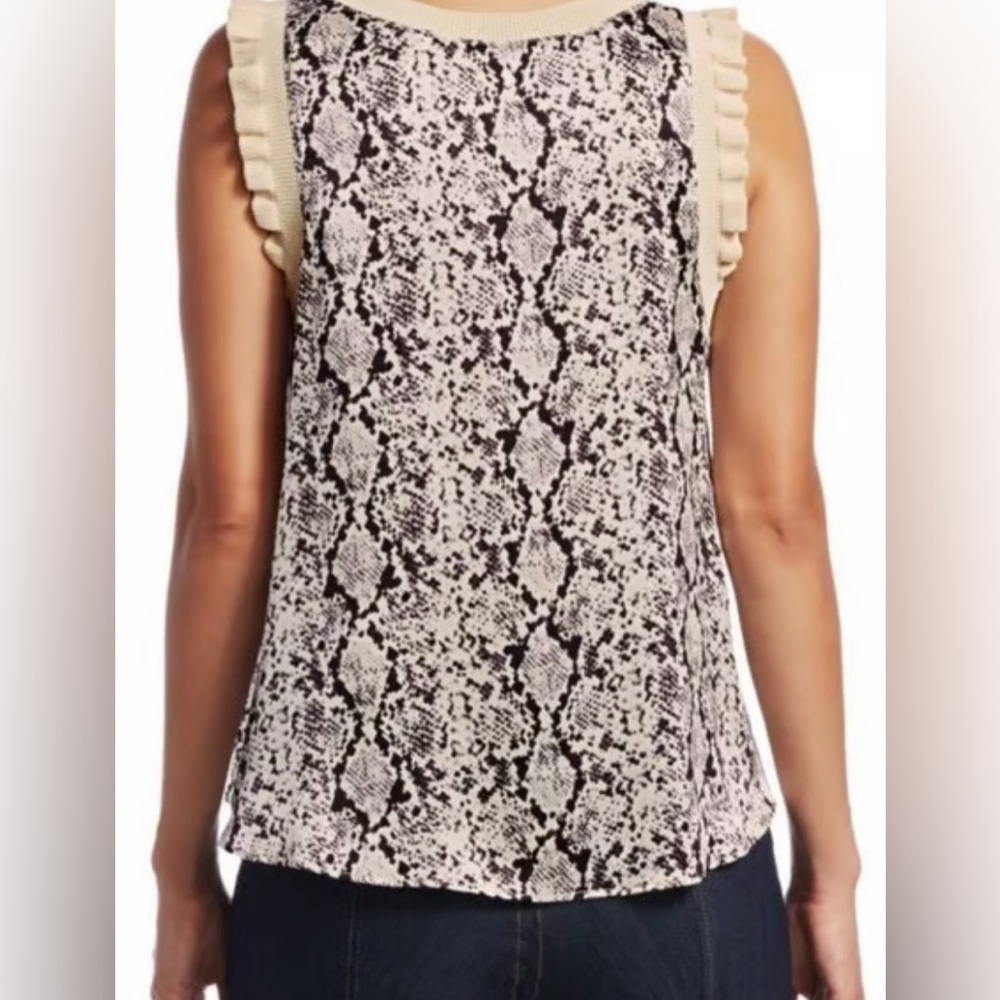 Cinq A Sept Revolve Python Print Silk Tank Top Bl… - image 2
